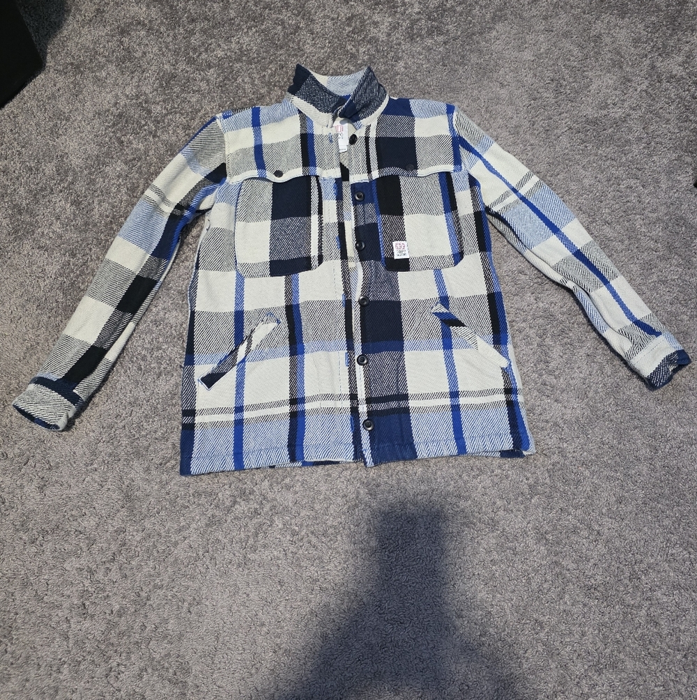 Topo Designs Blue and Black Checkered Shirt